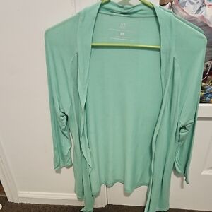 New York & Company Light Green Cardigan